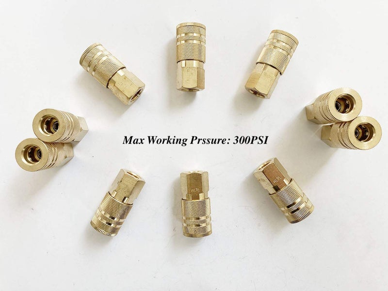 SANFU 1/4-Inch Brass Female Industrial Coupler  Air Hose Fittings 1/4-Inch Female Threads Quick Connector Air Coupler with Storage Case  10-Pack - Image 2